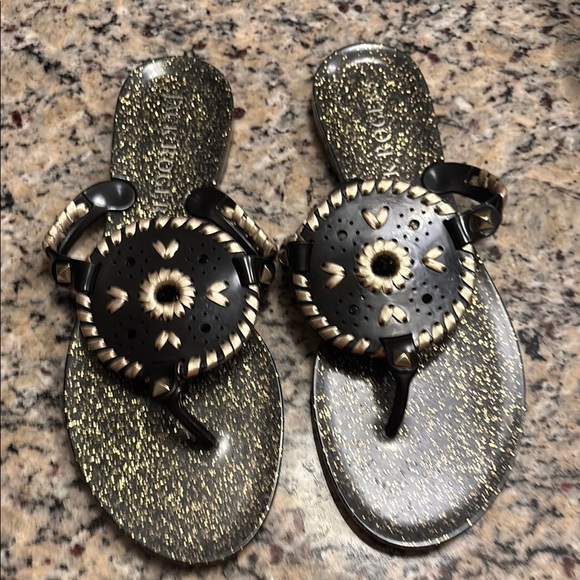 Jack Rogers Shoes - Jack rogers Stylish Black and Gold Women's Sandals